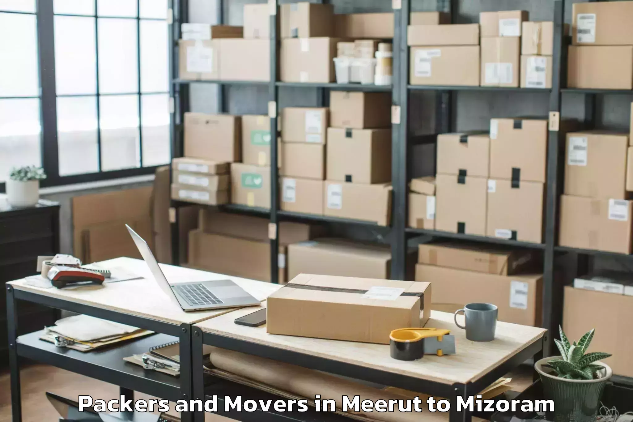 Comprehensive Meerut to Lawngtlai Packers And Movers